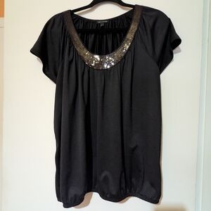 The Limited Black Top with Sequin Detail